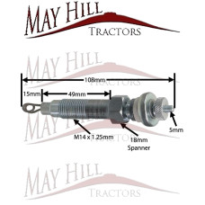 Heater Glow Plug for Massey Ferguson 35 4 cyl Tractor (Cylinder Head Fitting)