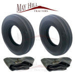 Pair of 6.00 x 16 BKT Front Tyre 3 Rib + Inner Tubes