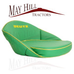 Deutz Fahr Tractor Seat Pan Cushion Light Green with Yellow Trim Piping & Logo