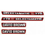 David Brown 770 Selectamatic Tractor Decal Set, Emblem, Transfers