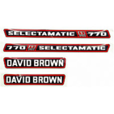 David Brown 770 Selectamatic Tractor Decal Set, Emblem, Transfers