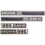 David Brown 995 Tractor Decal Set, Emblem, Transfers