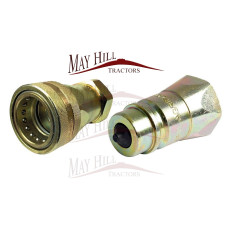One Pair - Hydraulic Quick Release Coupling 1/2" BSP Male & Female
